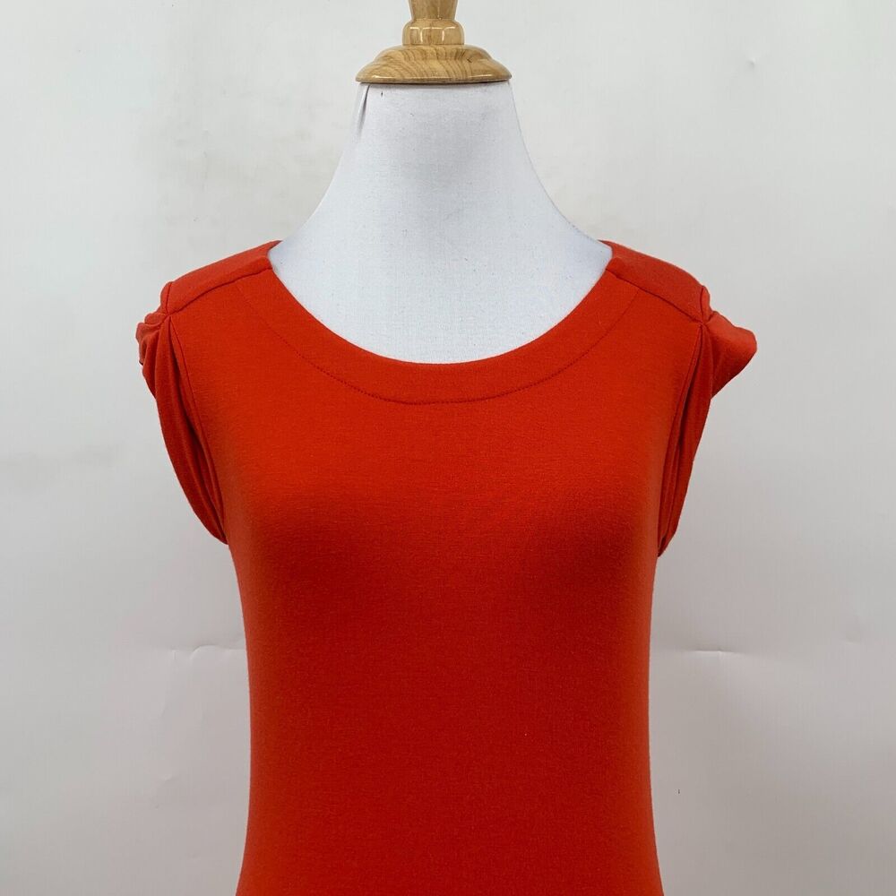 Athleta Charisma Mini Dress Womens XXS 2XS Cap Sleeve Scoop Draped Back Red - Picture 3 of 14